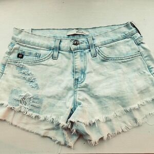 Kancan size 26 women's Denim shorts‎ EUC light blue cutoff style